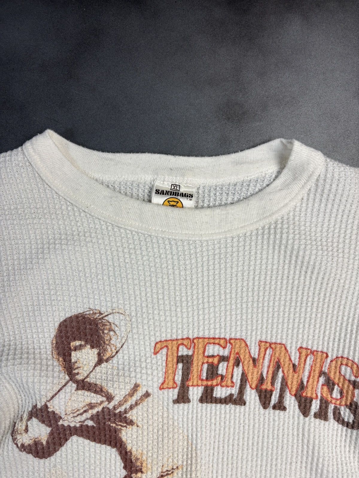 Vintage Vintage Thermal Long Sleeve Waffle Knit ALP Tennis Sandbags Size US S / EU 44-46 / 1 - 9 Thumbnail