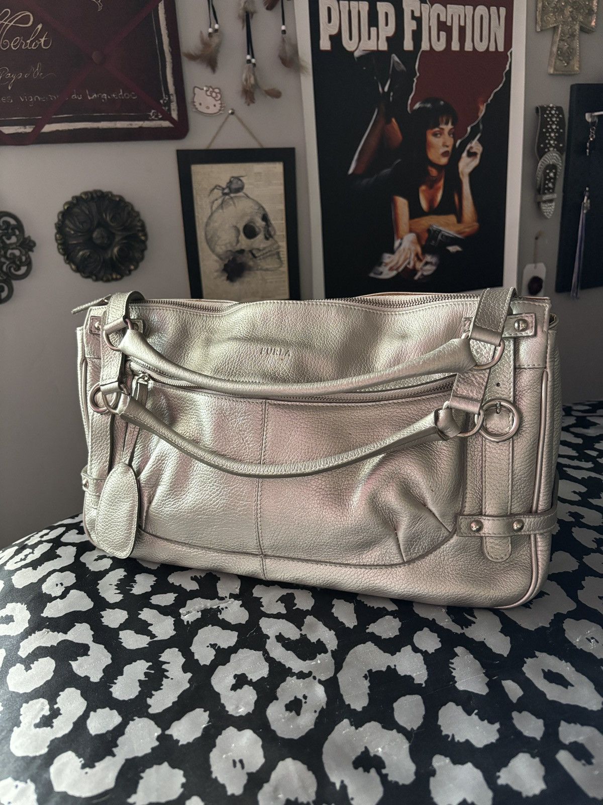 Furla Silver Genuine Leather Furla Bag Size ONE SIZE - 1 Thumbnail