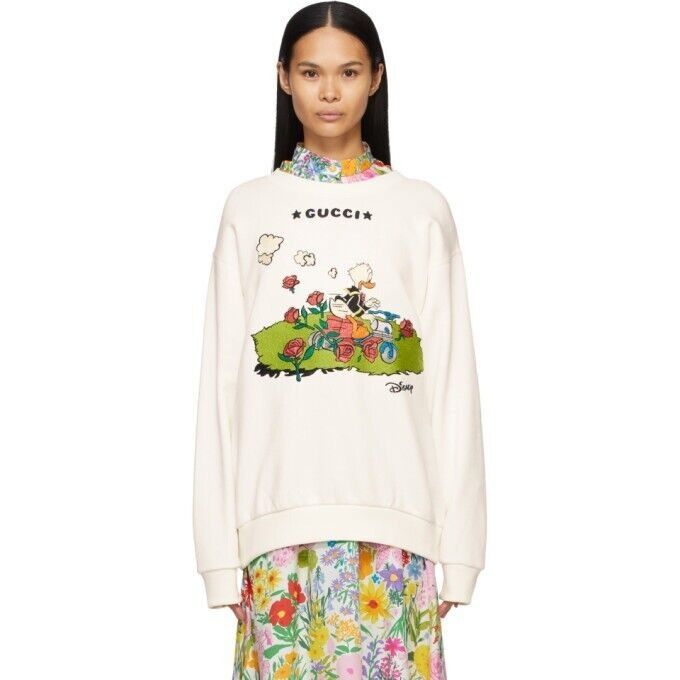 Gucci NWT Gucci White Disney Edition Donald Duck Sweatshirt sz M T Size M / US 6-8 / IT 42-44 - 1 Thumbnail