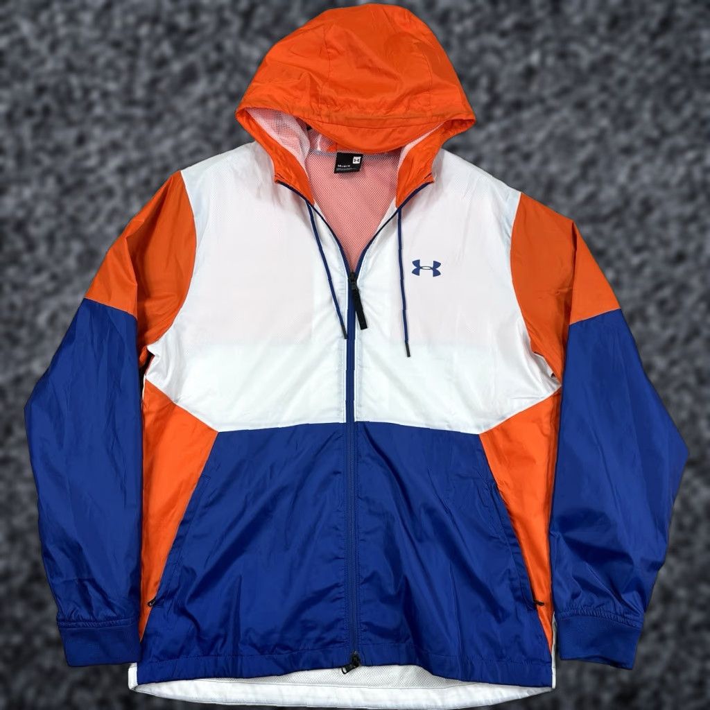 Under Armour Jacket Windbreaker Mens L Colorblock Full Zip Lightweight All Seasons Outdoor Sports Storm UA Storm Field House Jacket