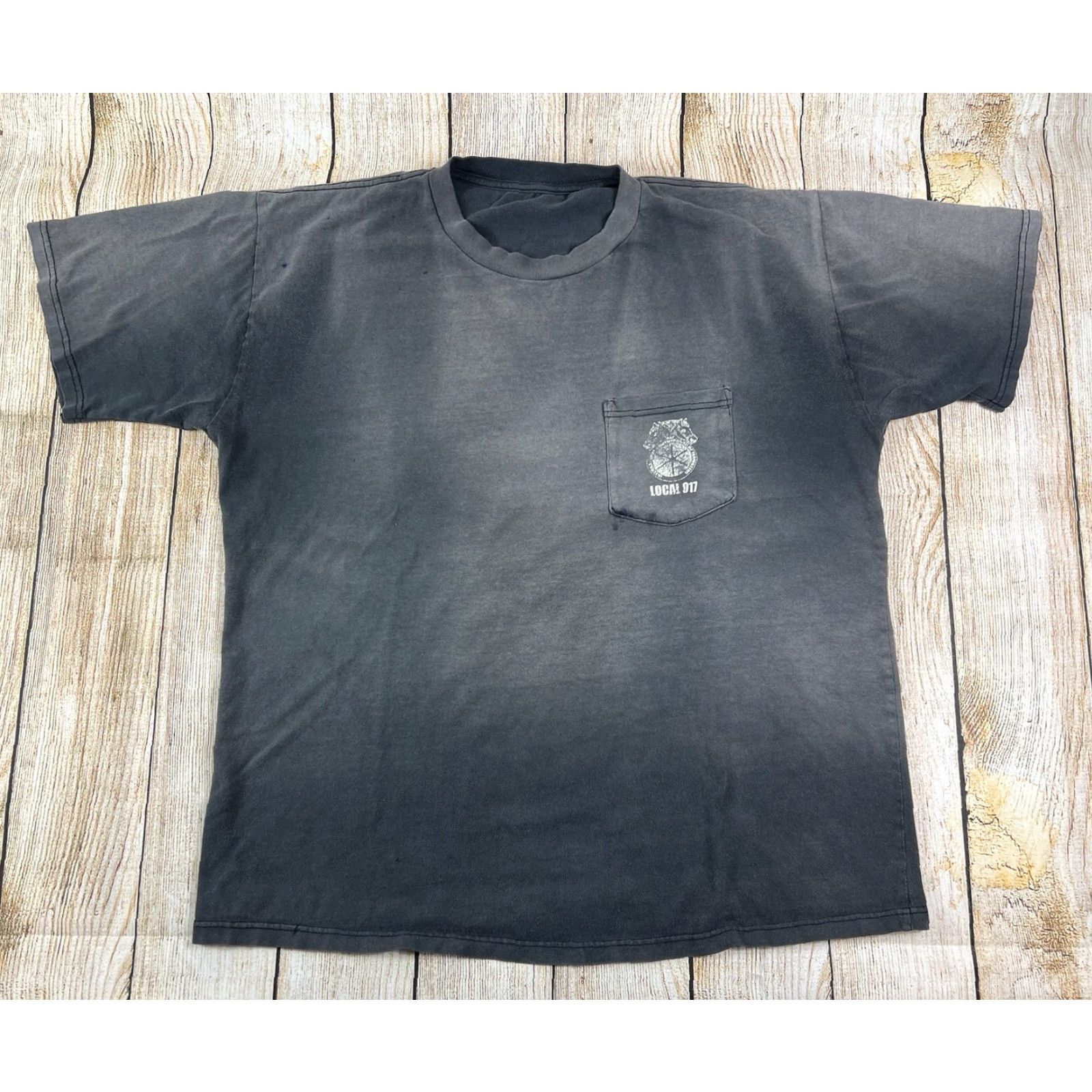 Thrasher VINTAGE Local 917 Teamsters Brotherhood Thrashed Faded Skull T Shirt XL Men Black XL Skull Vintage Size US XL / EU 56 / 4 - 2 Thumbnail