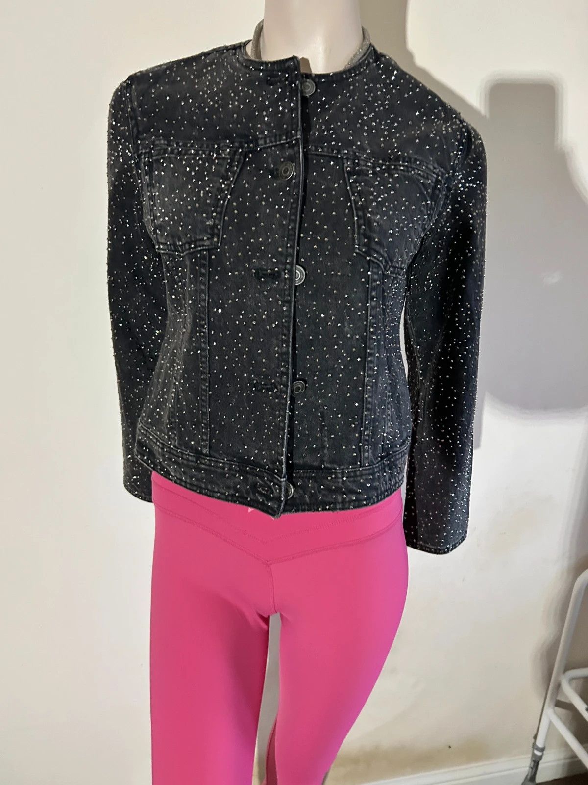 Zara Zara Black Studded Denim Jacket Size XXL / US 16-18 / IT 52-54 - 3 Thumbnail