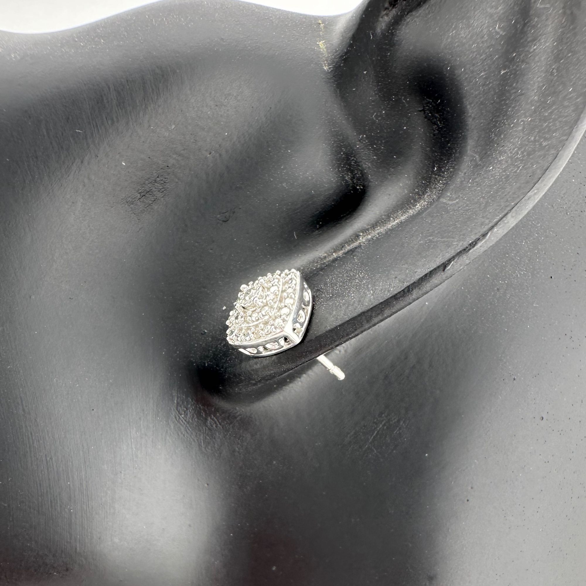 Other Natural Diamond Cushion Cut Stud Earrings Sterling Size ONE SIZE - 3 Thumbnail