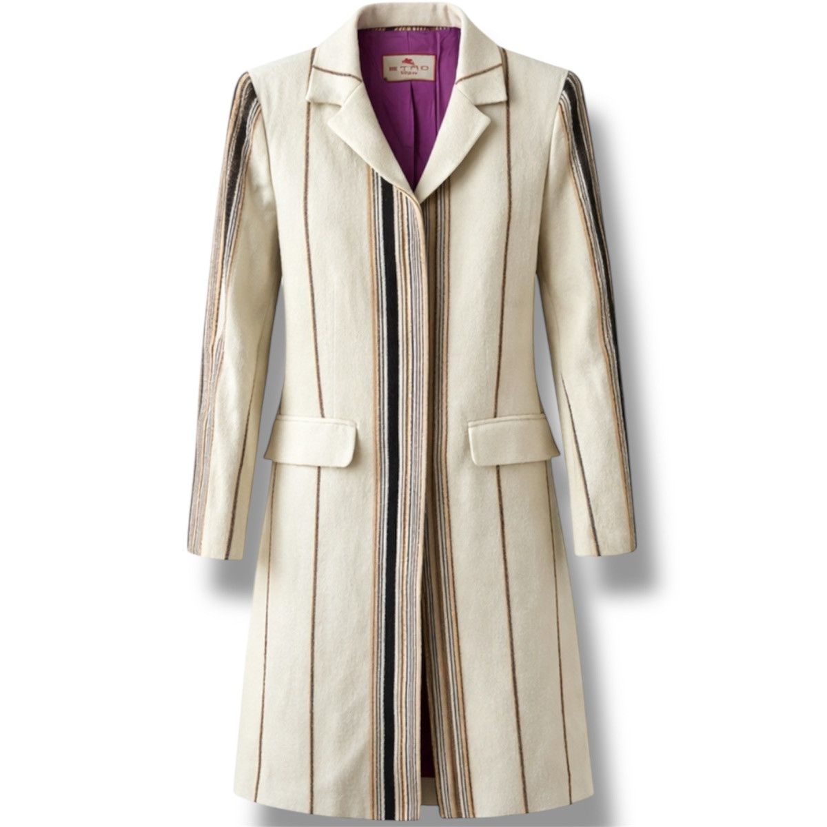 Etro VINTAGE ETRO MILANO WOOL STRIPED WOMEN CLASSIC COAT JACKET42 Size M / US 6-8 / IT 42-44 - 1 Thumbnail