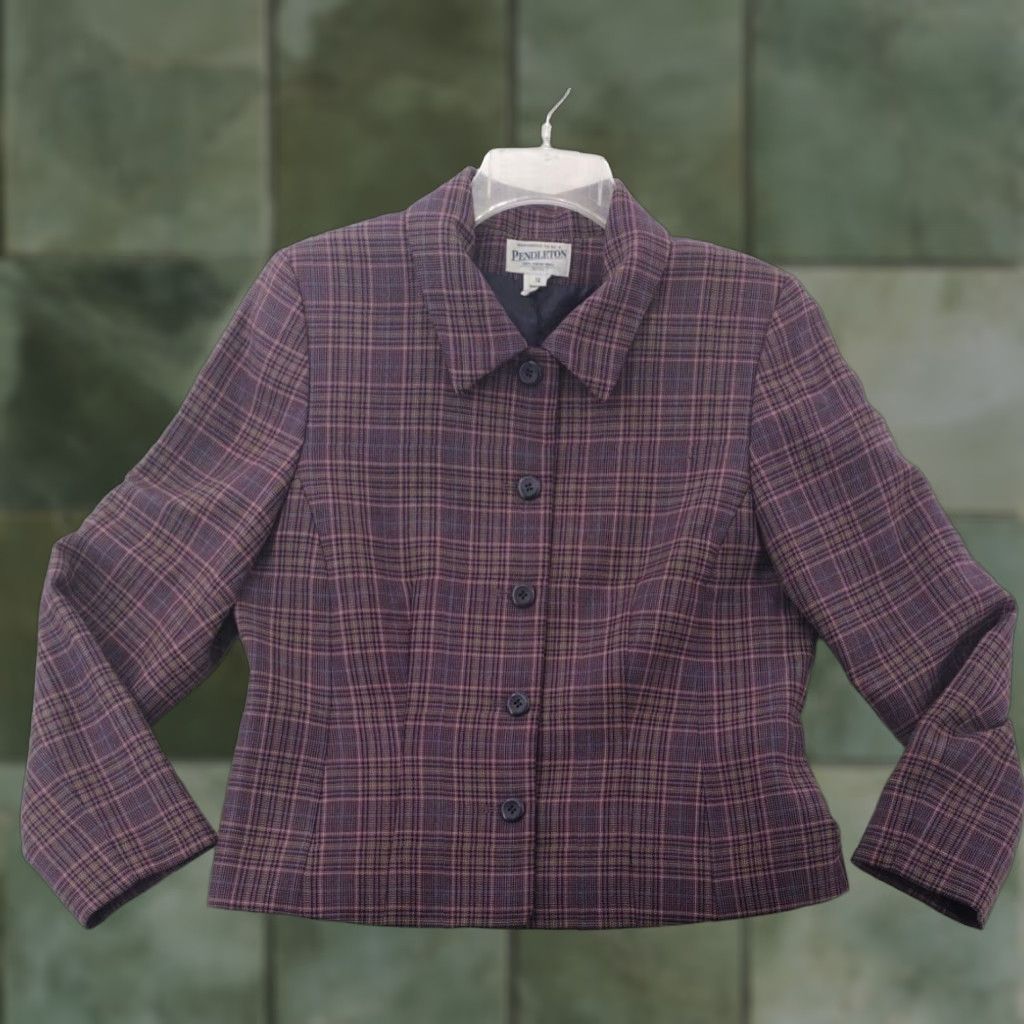 Pendleton Pendleton Coat Women's Petites 12 Black Wool Sport Regular Fit Size XL / US 12-14 / IT 48-50 - 1 Thumbnail