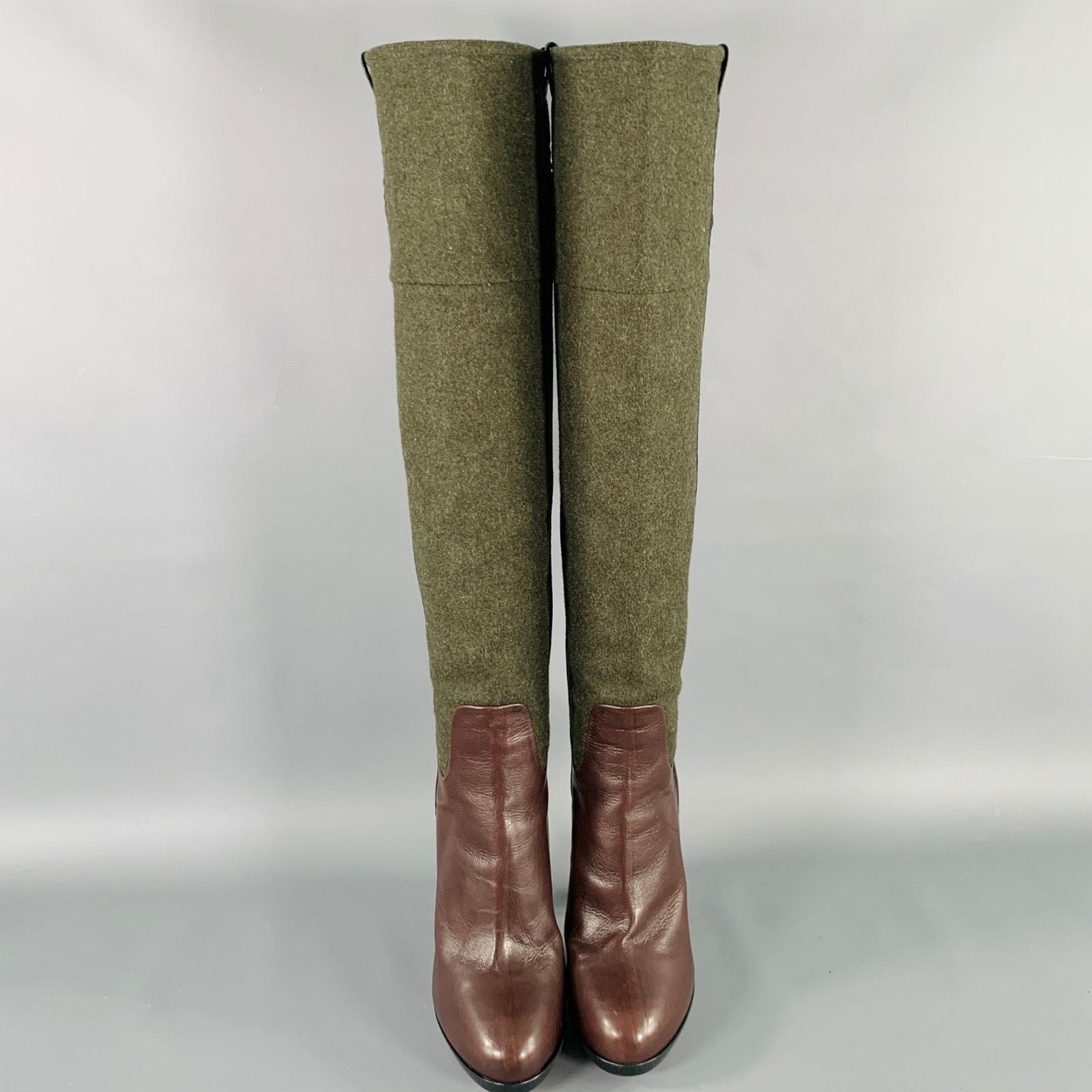 Other REED KRAKOFF Size 6.5 Brown Dark Green Leather Pull On Boots Size US 6.5 / IT 36.5 - 4 Thumbnail
