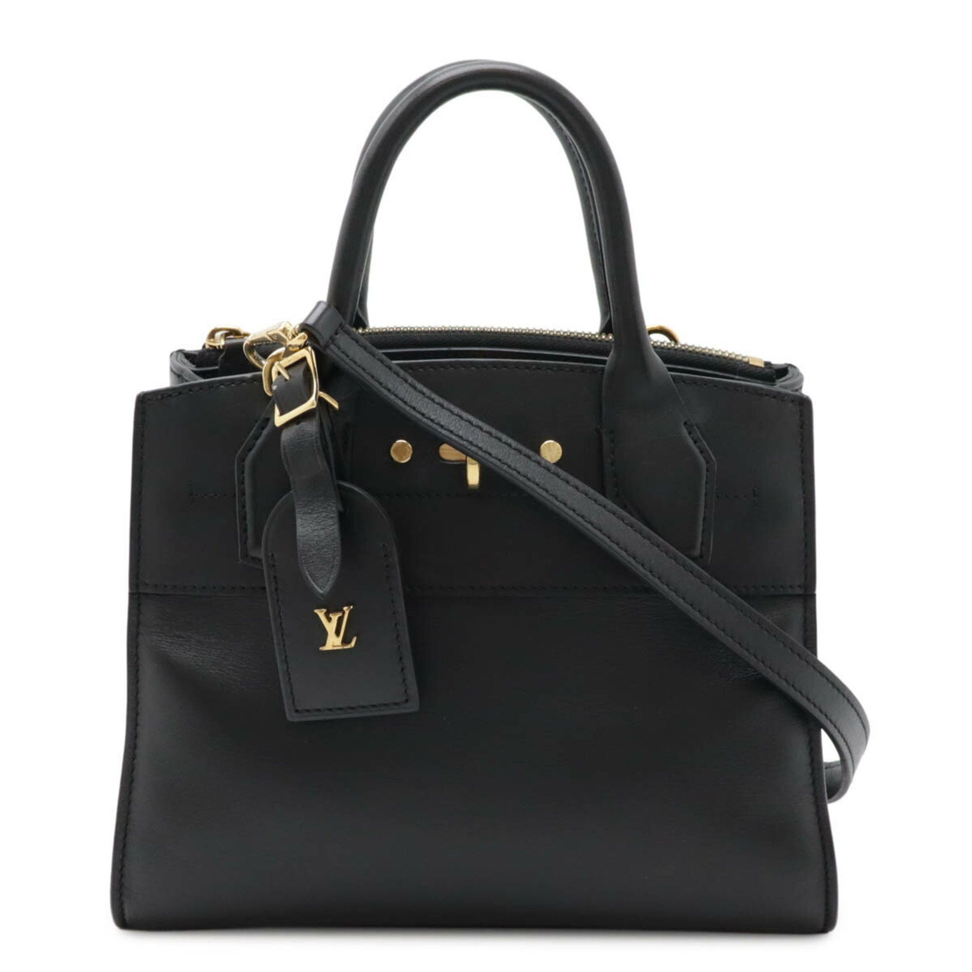 Louis Vuitton City Steamer Mini Handbag Shoulder Bag Leather Noir Black M55639, Women's