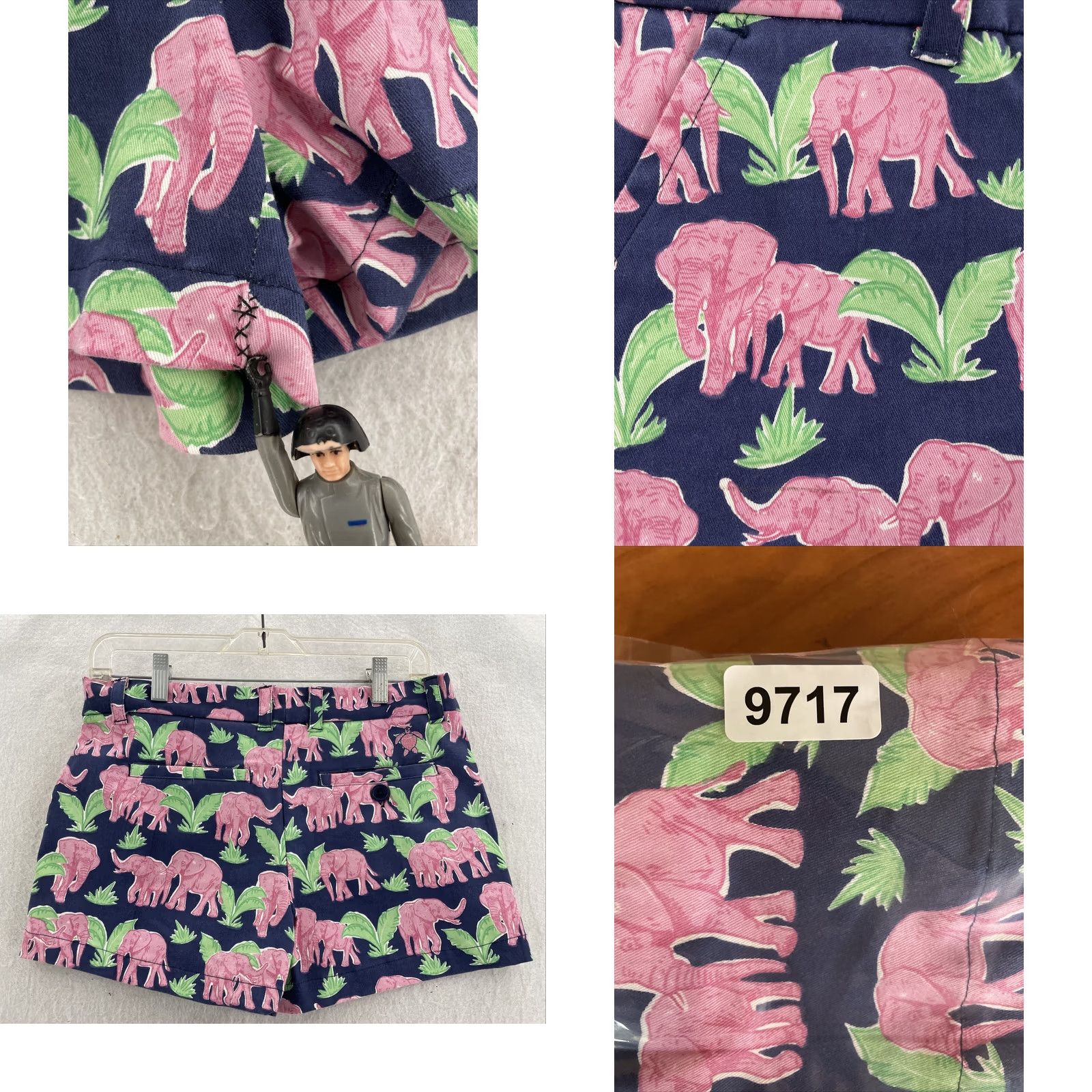 Vintage Simply Southern Shorts Womens 2 Blue Elephants Slash Pockets Size 26" / US 2 / IT 38 - 8 Thumbnail