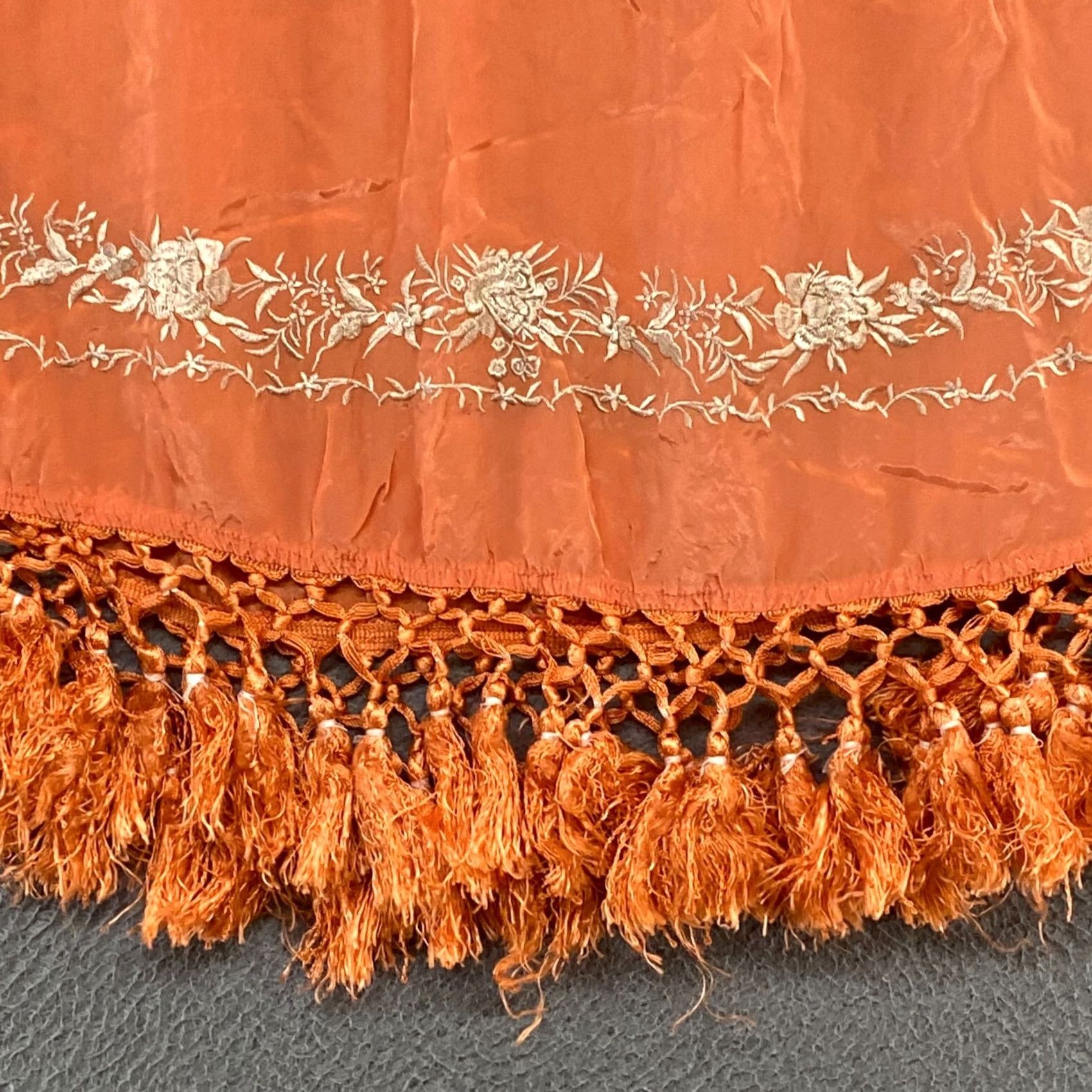 Vintage Sundance Boho Tassel Shift Dress Womens Small Embroidered Beach Resortwear Orange Viscose Summer Casual Size S / US 4 / IT 40 - 3 Thumbnail