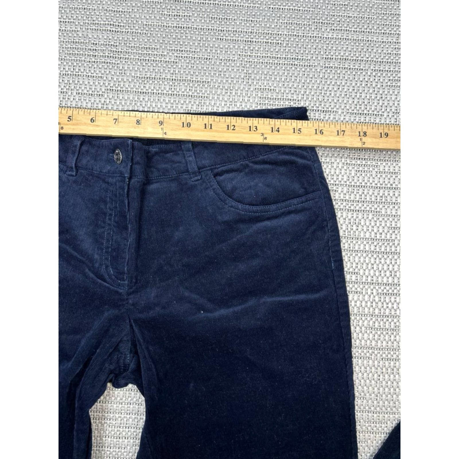 Brooks Brothers Brooks Brothers 346 Natalie Fit Pants Womens 8 Blue Corduroy Mid Rise Straight Front Pockets Casual Modern Comfort Stretch Size 30" / US 8 / IT 44 - 3 Thumbnail