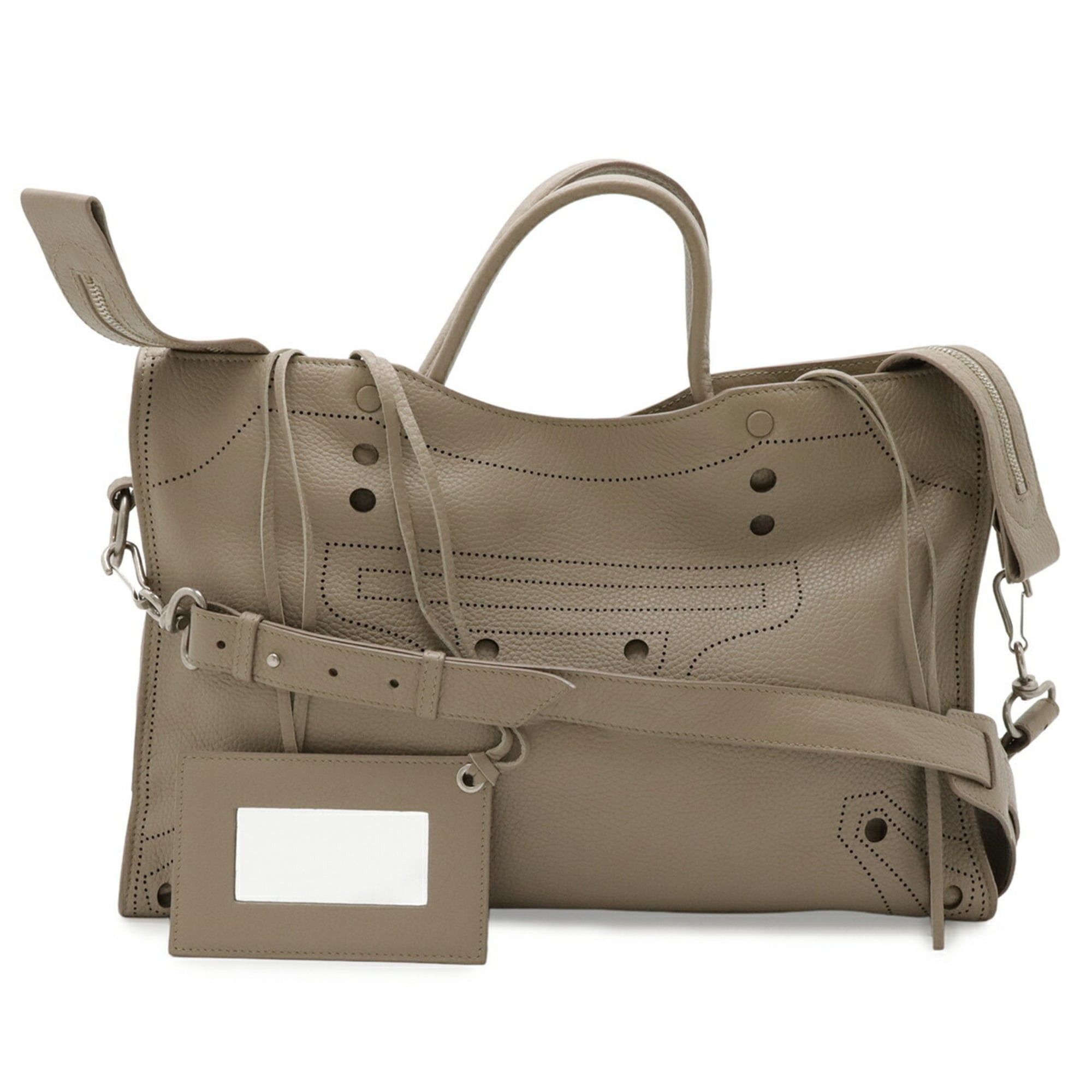 Balenciaga BALENCIAGA Blackout City Handbag/Shoulder Bag, Perforated Leather, Greige, Item No. 443514 Size ONE SIZE - 1 Thumbnail