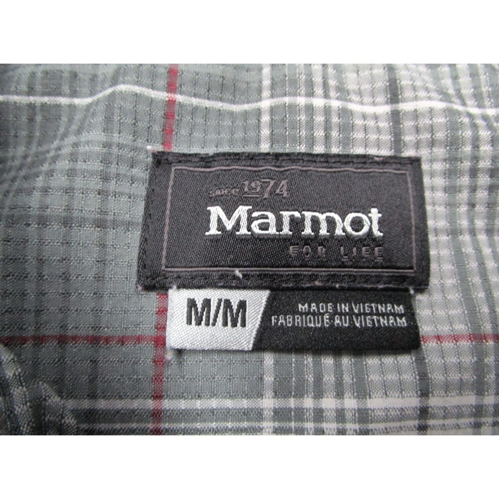 Marmot Marmot Shirt Mens Medium Gray Plaid Button-Up Performance Lightweight Short Sleeve Outdoors Work Casual Wear Size US M / EU 48-50 / 2 - 3 Thumbnail