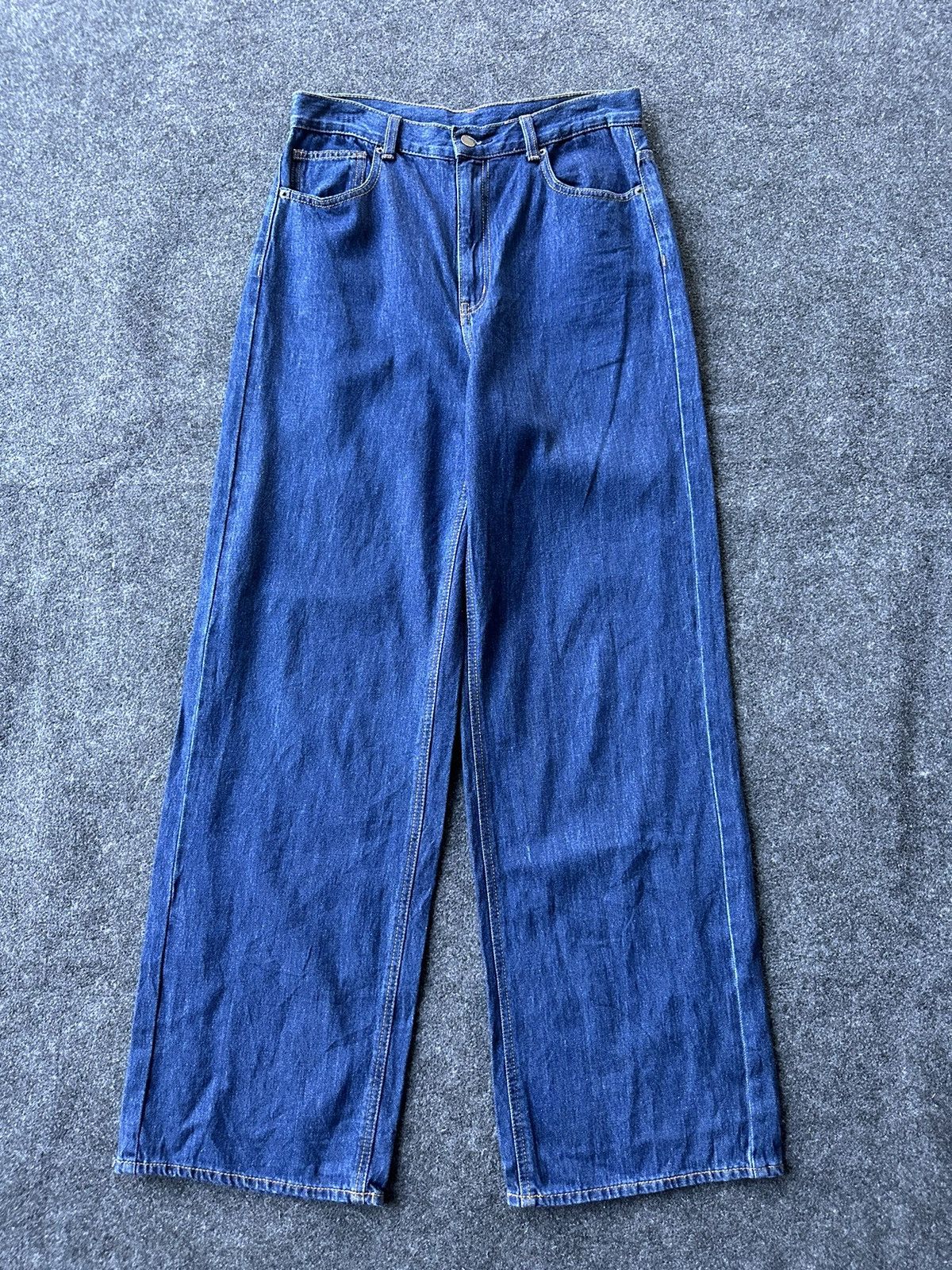 GU × Japanese Brand × Uniqlo Vintage Gu Uniqlo Super Baggy Loose Denim D143 Size US 30 / EU 46 - 1 Thumbnail