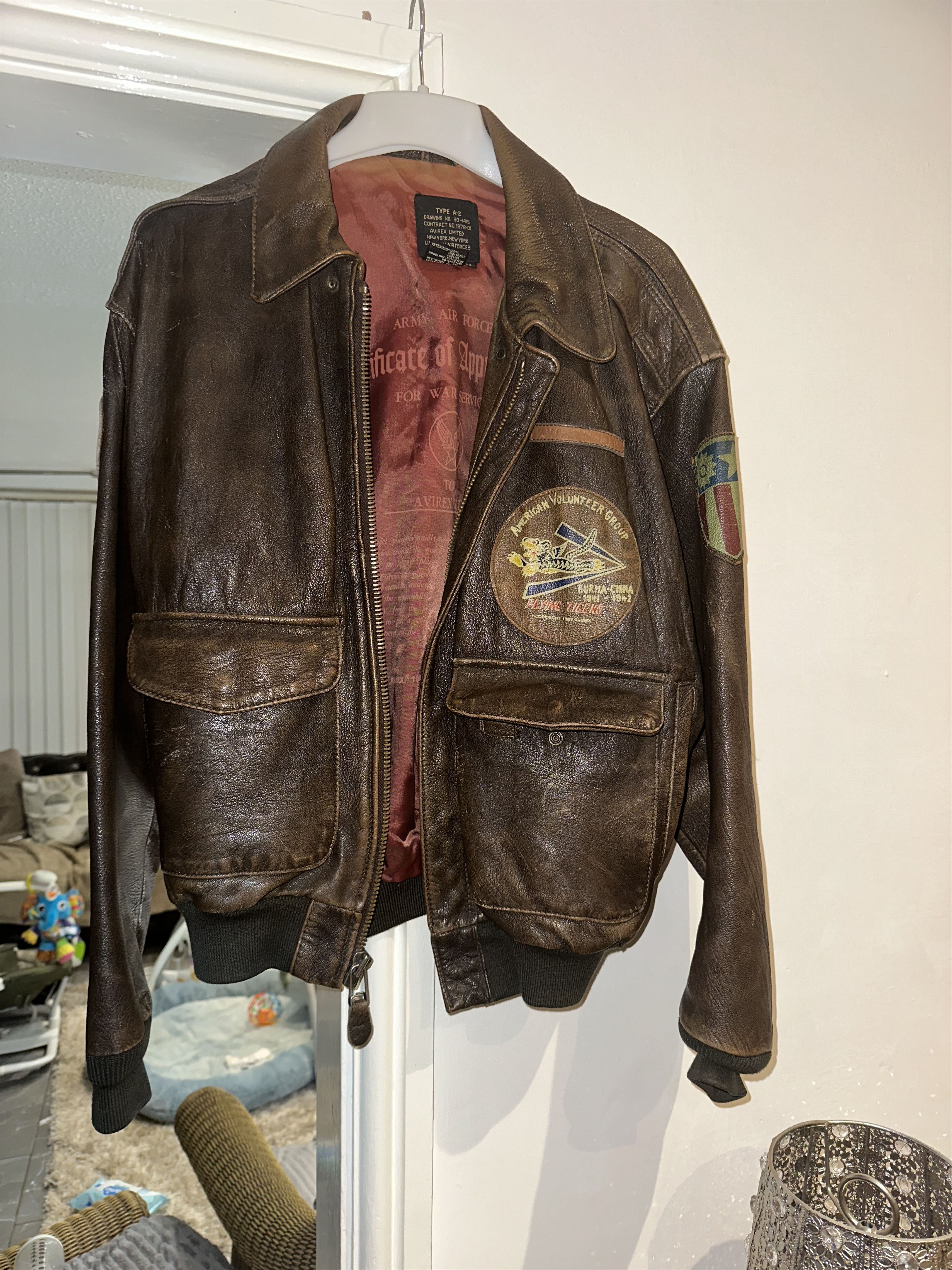 Leather Avirex Type A-2 Flying Tigers Leather Flight Jacket Goatskin Size US M / EU 48-50 / 2 - 1 Thumbnail
