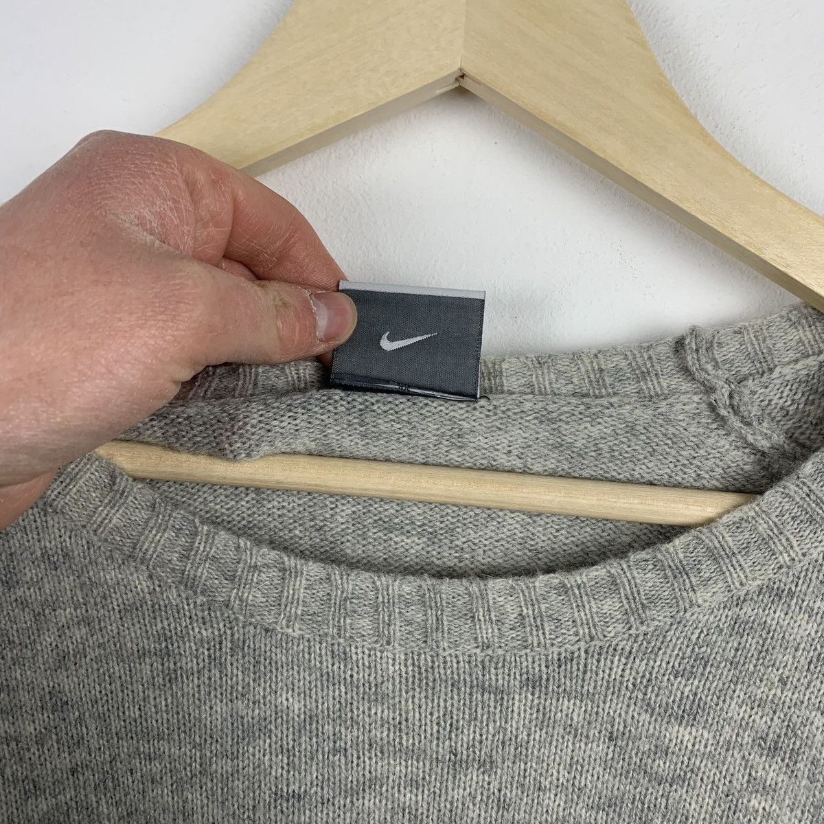 Nike Vintage Nike Swoosh Wool Sweater Gray Size XL Long Sleeve Size US XL / EU 56 / 4 - 8 Thumbnail