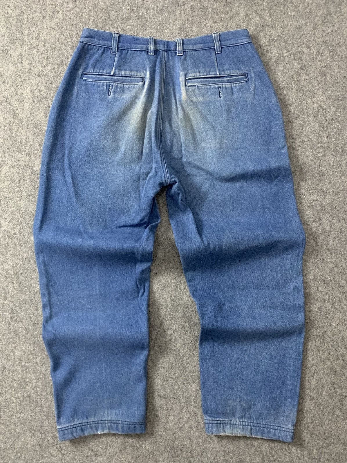 Japanese Brand × Vintage Vintage Blue 'Custome Patch by Squeekk' Baggy Fit Longpants Size US 30 / EU 46 - 2 Thumbnail