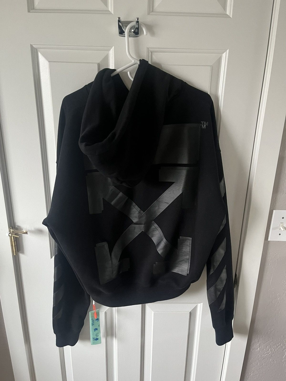 image of Off White Black Off-White Rubber Arrows Hoodie, Men's (Size Medium)