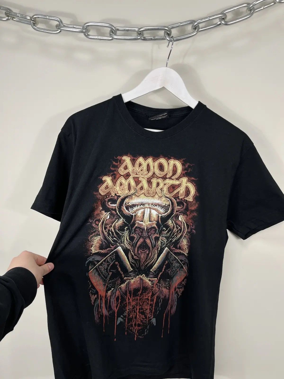 Band Tees × Vintage Vintage Amon Amarth Big Graphic Logo Rock Black Band Tee Size US M / EU 48-50 / 2 - 4 Thumbnail
