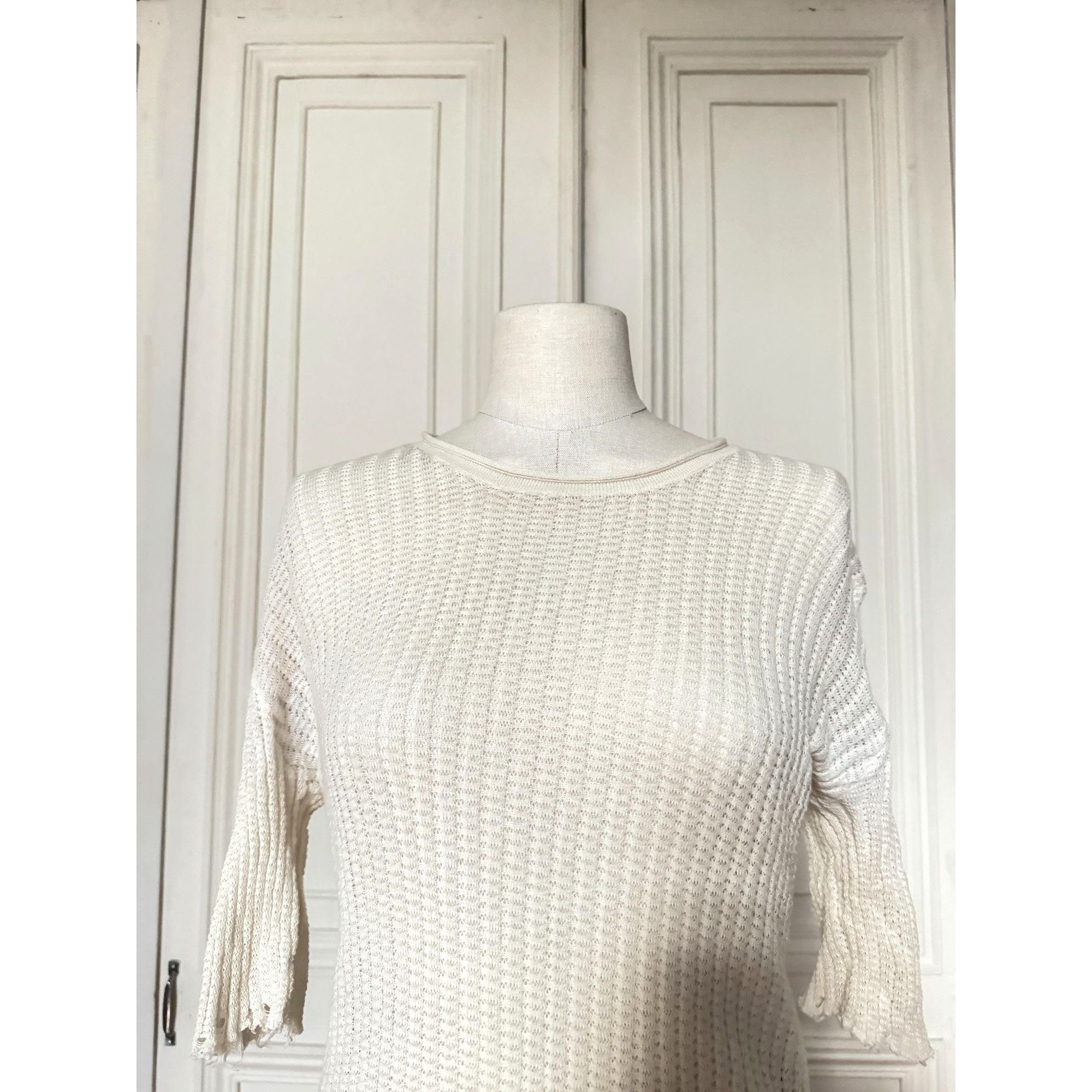 Uma Wang Ivory Knitted Top Size M / US 6-8 / IT 42-44 - 2 Thumbnail