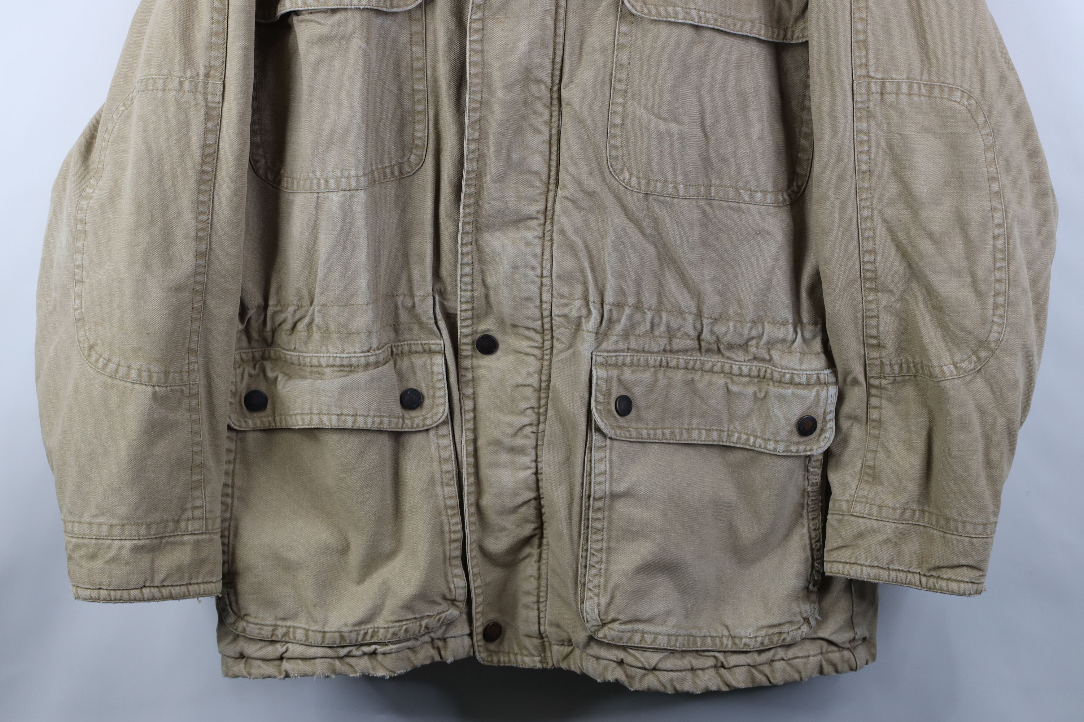 Vintage Vintage 90s Streetwear Flannel Lined Canvas Parka Jacket Size US L / EU 52-54 / 3 - 3 Thumbnail
