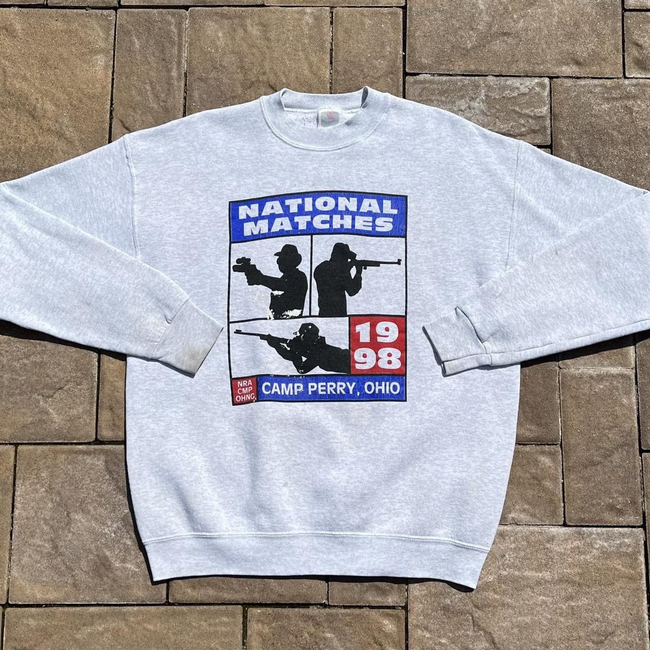 Fruit Of The Loom × Vintage Vintage 90s FOTL National Matches Camp Shooting Sweatshirt Size US XL / EU 56 / 4 - 1 Thumbnail