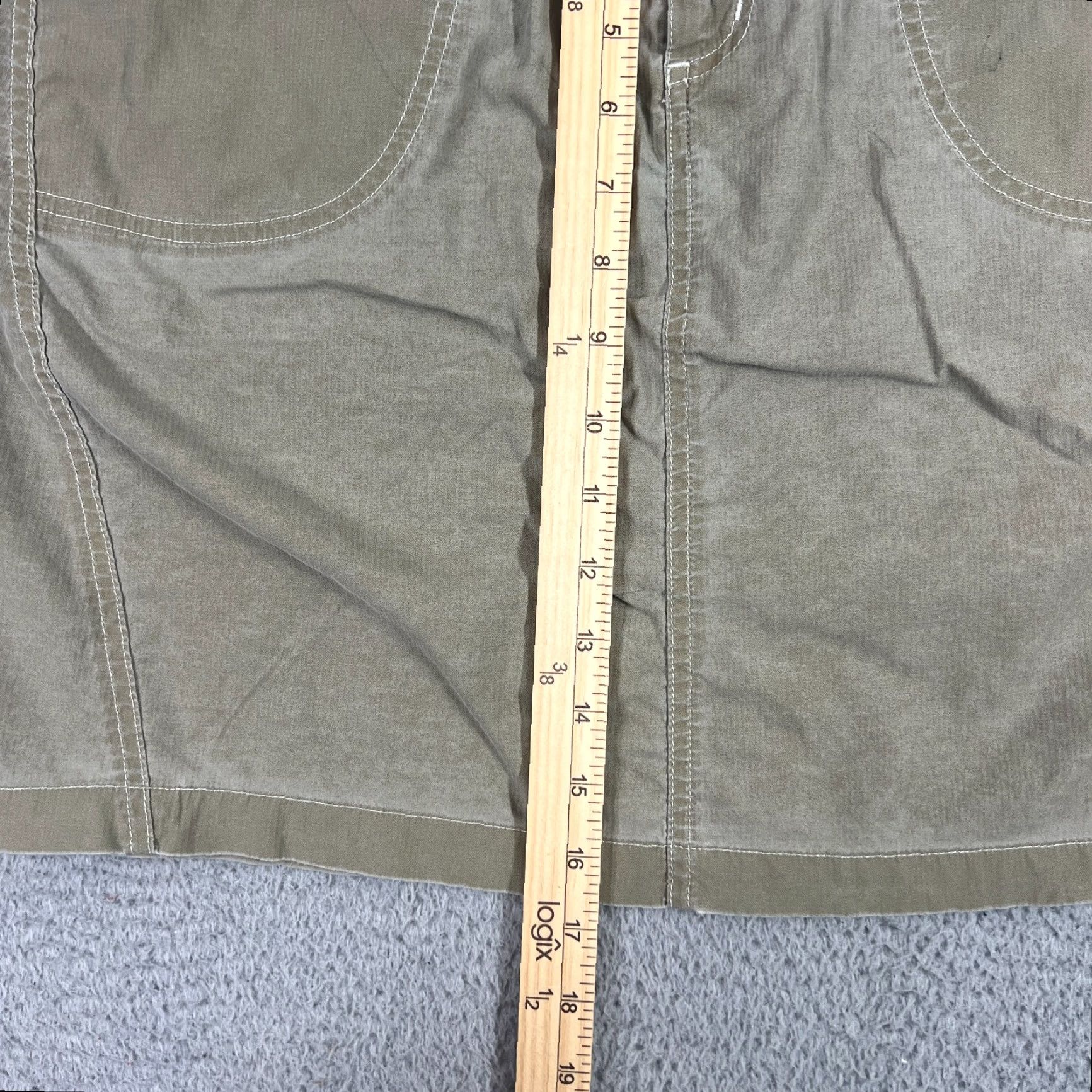 Vintage Kuhl Women's Skirt 12 Short A-Line Casual Pockets Cotton Nylon Spandex Gray Modern Outdoor Summer Size 34" / US 12 / IT 48 - 6 Thumbnail