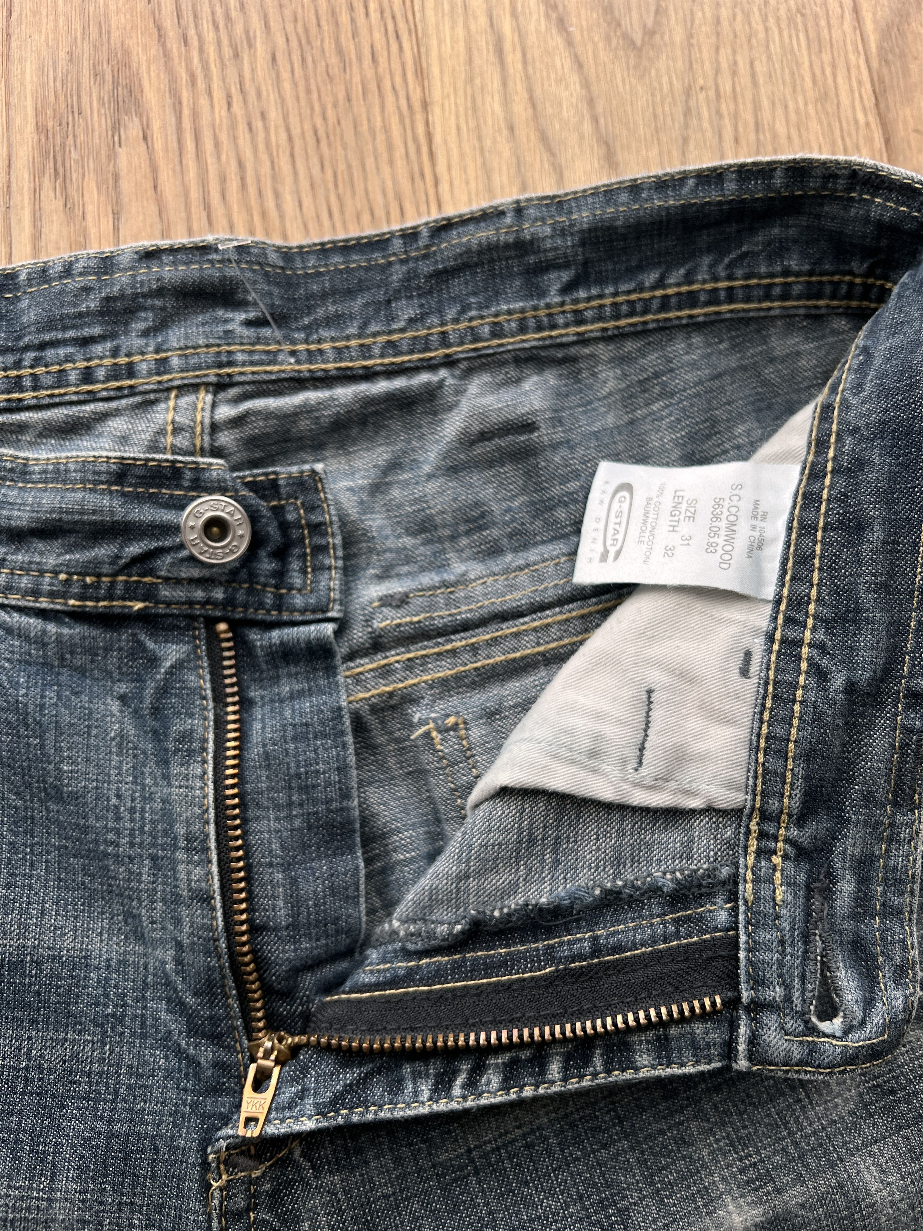 G-Star 90s G-Star RAW Comwood double knee flared boot cut denim y2k Size US 31 - 15 Thumbnail