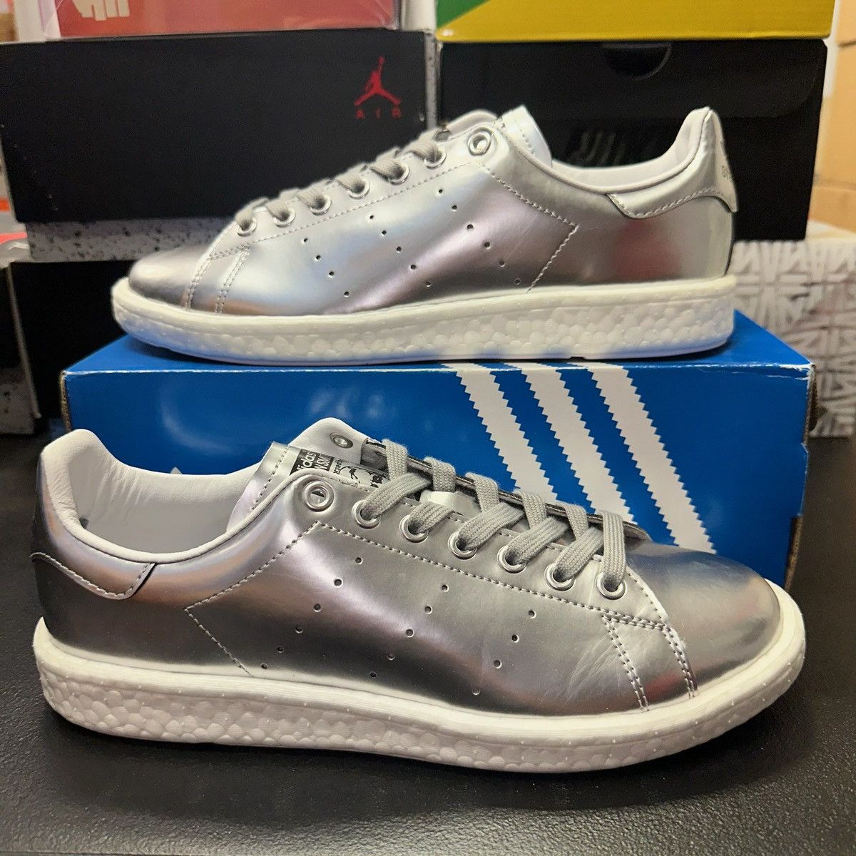 Adidas Size 10W - adidas Stan Smith Boost Metallic Silver - BB0108 Size US 10 / IT 40 - 1 Thumbnail