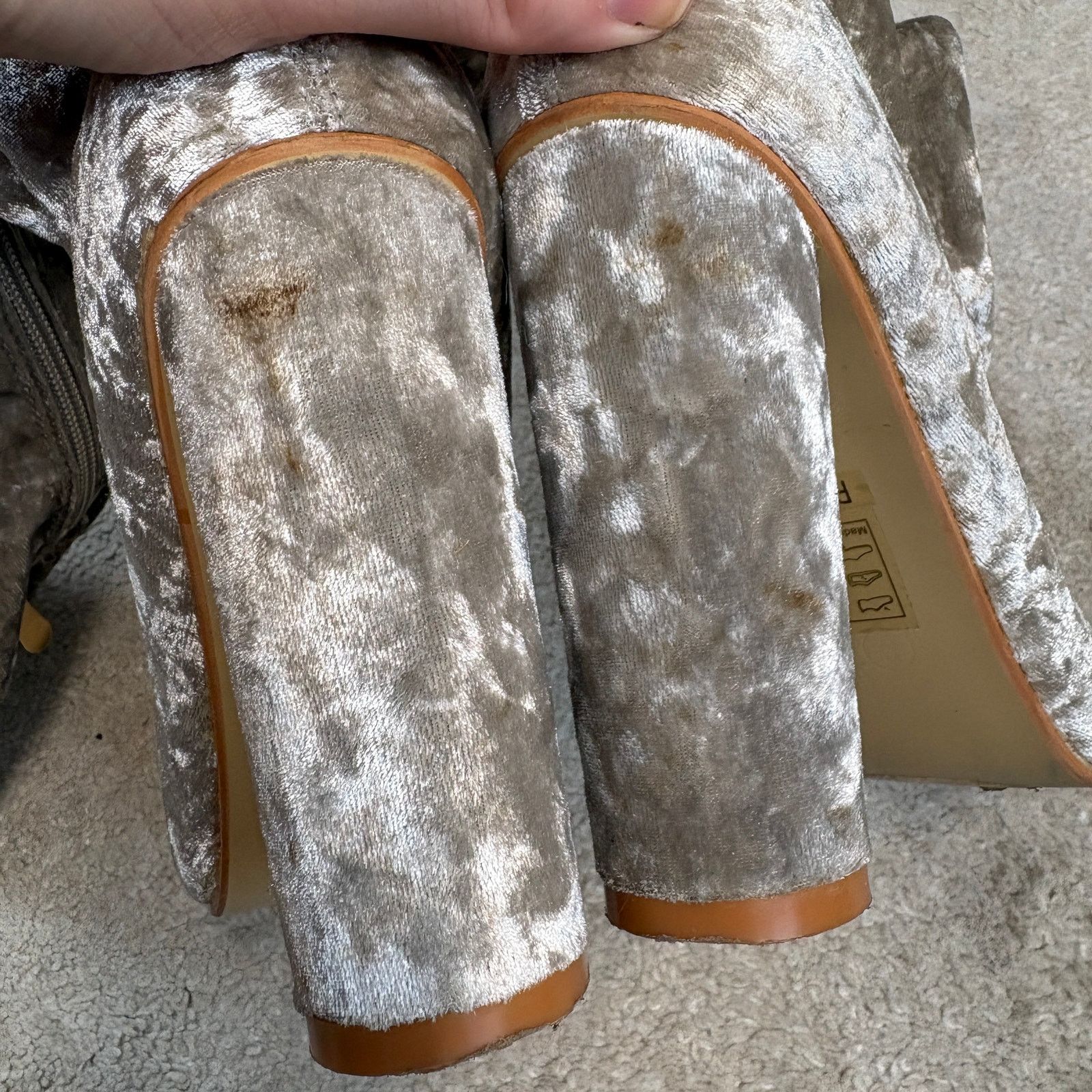 Other Cape Robbin Paw-27 Crushed Velvet Thigh High Boots Silver 9 Size US 9 / IT 39 - 7 Thumbnail