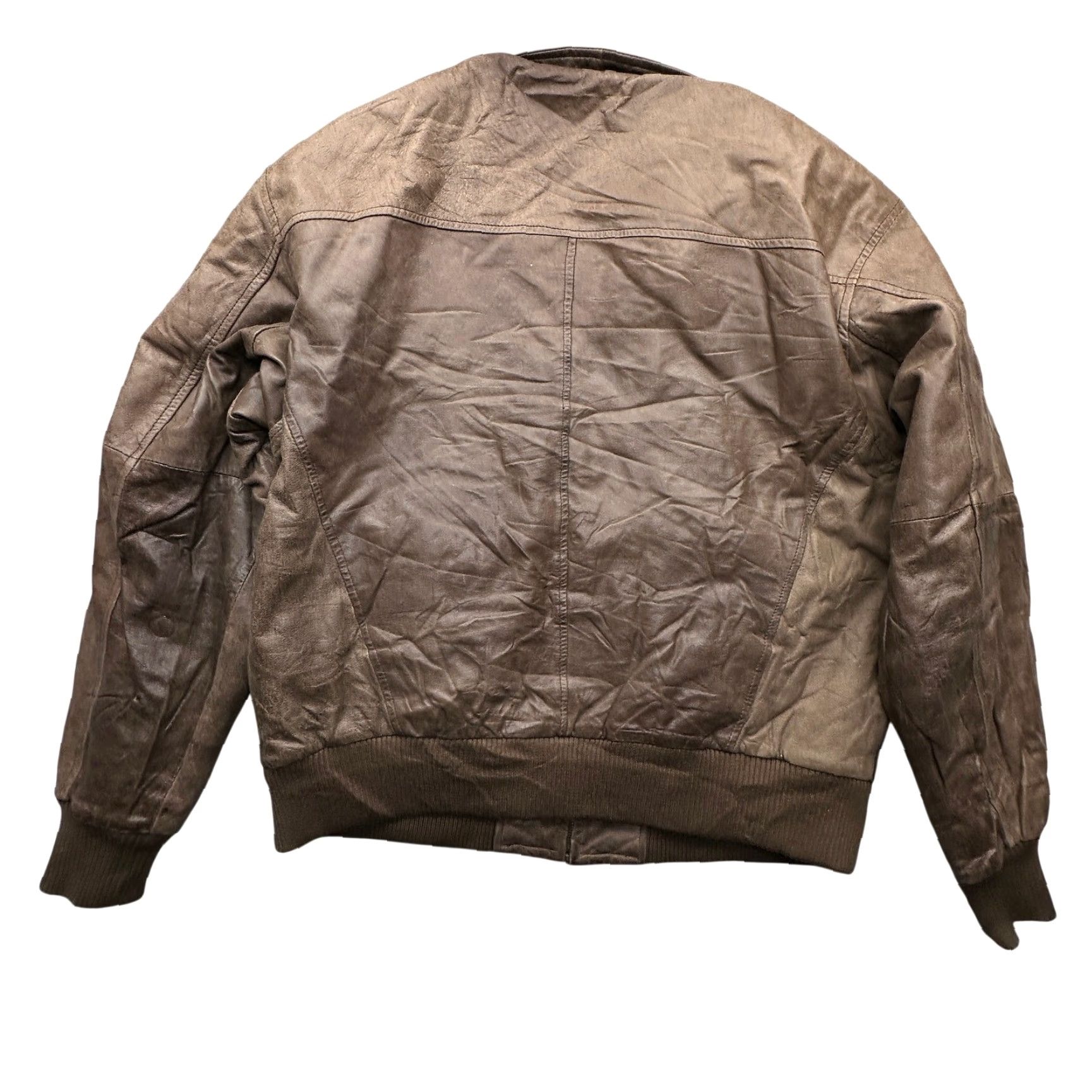 Vintage VINTAGE Aberdeen Map Lined Bomber Leather Jacket Mens 42 Large Brown Flight Zip Full Zip Casual Formal Jacket Size US XS / EU 42 / 0 - 2 Thumbnail