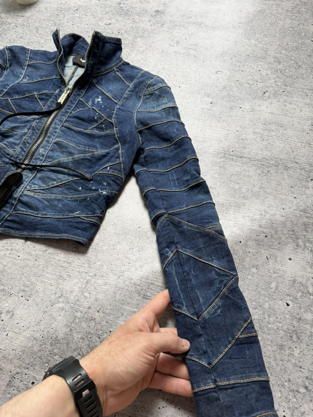 Dsquared2 Dsquared2 Disstresed Striped Lines Archive Denim Jacket Size S / US 4 / IT 40 - 6 Thumbnail