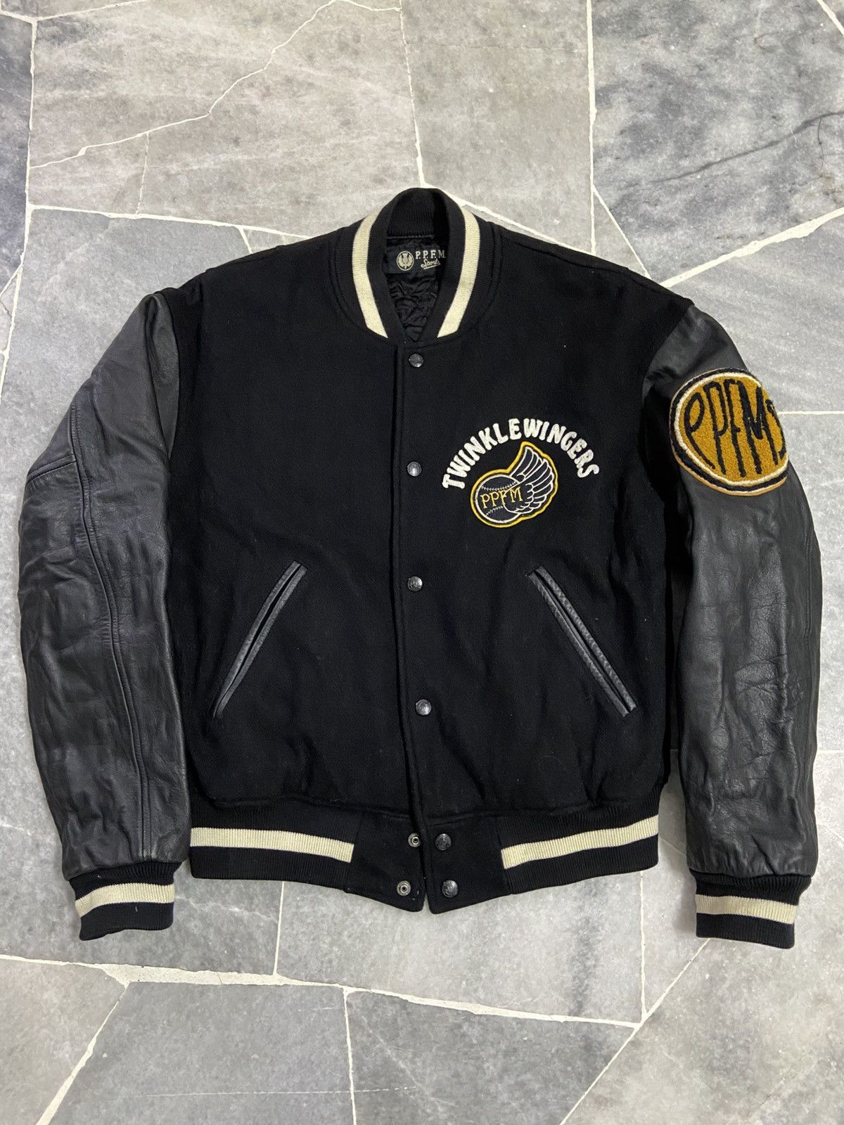 PPFM PPFM Wool Leather Black Varsity Jacket Size US M / EU 48-50 / 2 - 1 Thumbnail