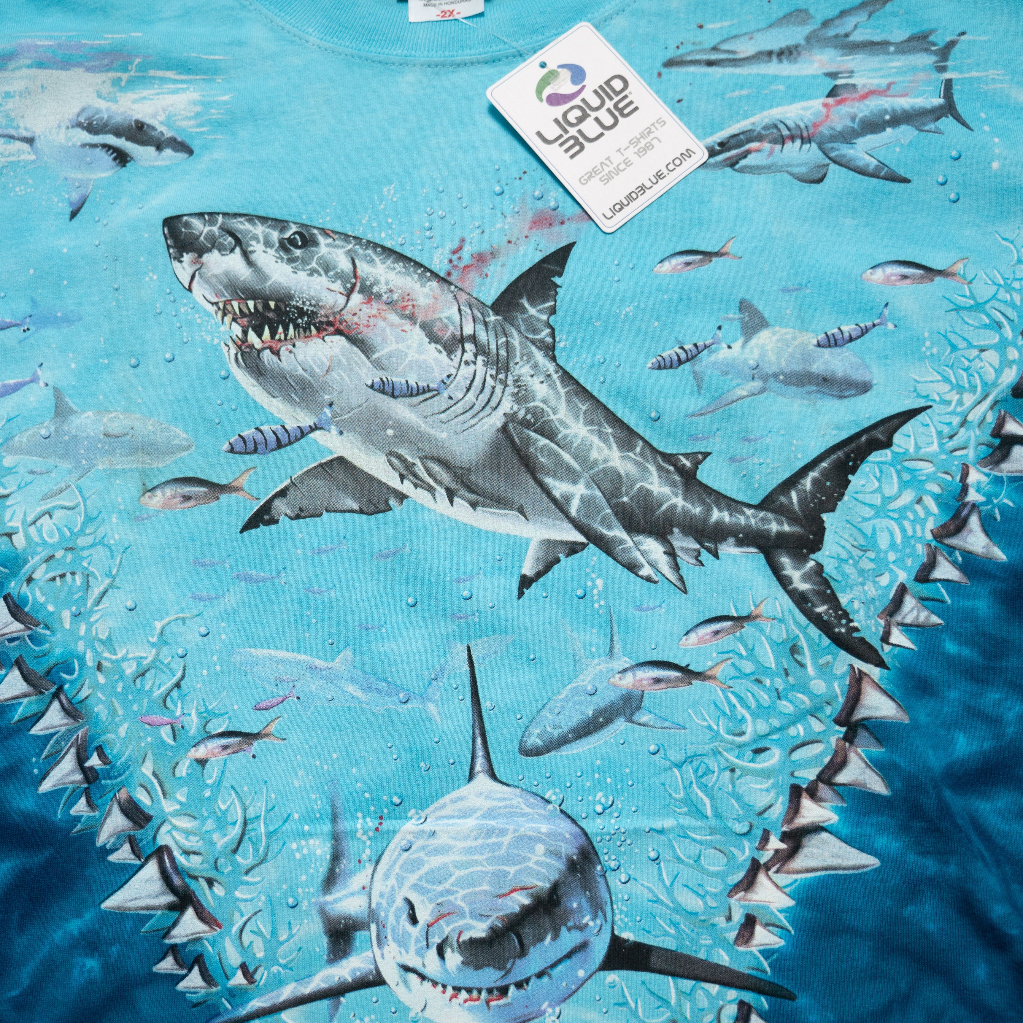 Liquid Blue × Vintage Vintage Liquid Blue Sharks Deadstock NWT T-shirt 2X Size US XXL / EU 58 / 5 - 6 Thumbnail