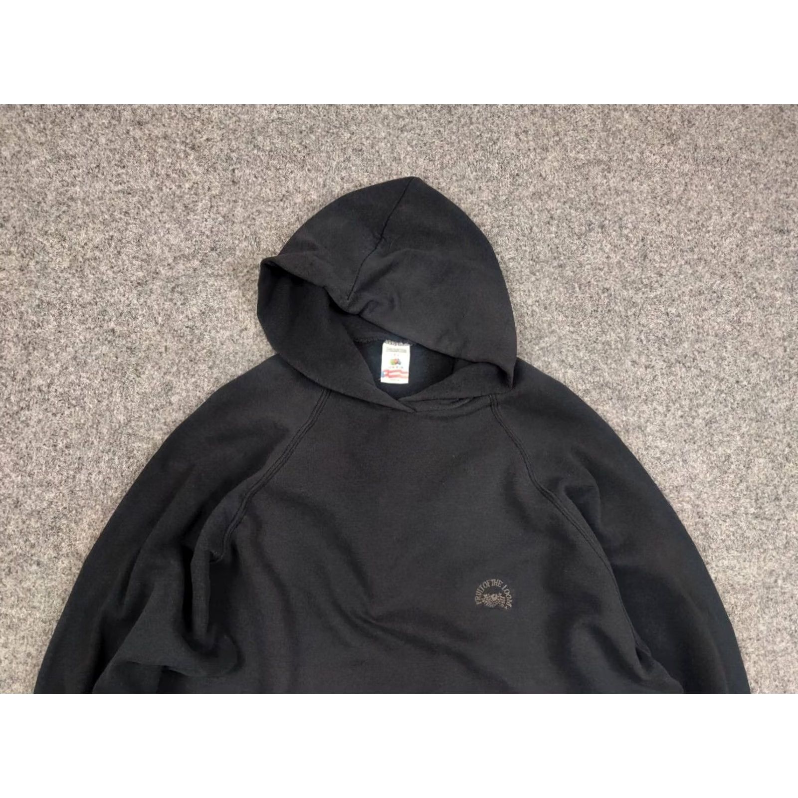 Fruit Of The Loom VINTAGE Fruit of the Loom Hoodie Mens L Black 90s USA Style Size US L / EU 52-54 / 3 - 6 Thumbnail