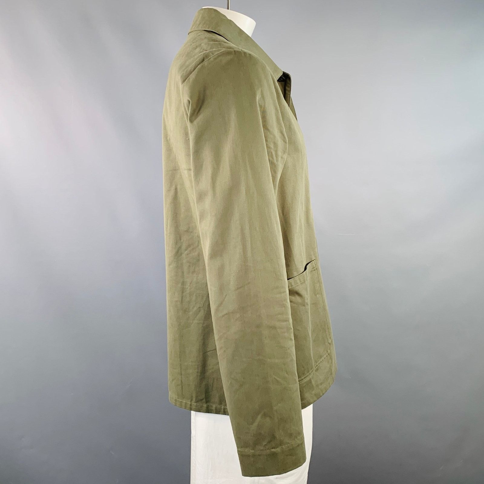A.P.C. A.P.C. Size XL Green Olive Twill Cotton Two Pockets Jacket Size US XL / EU 56 / 4 - 2 Thumbnail