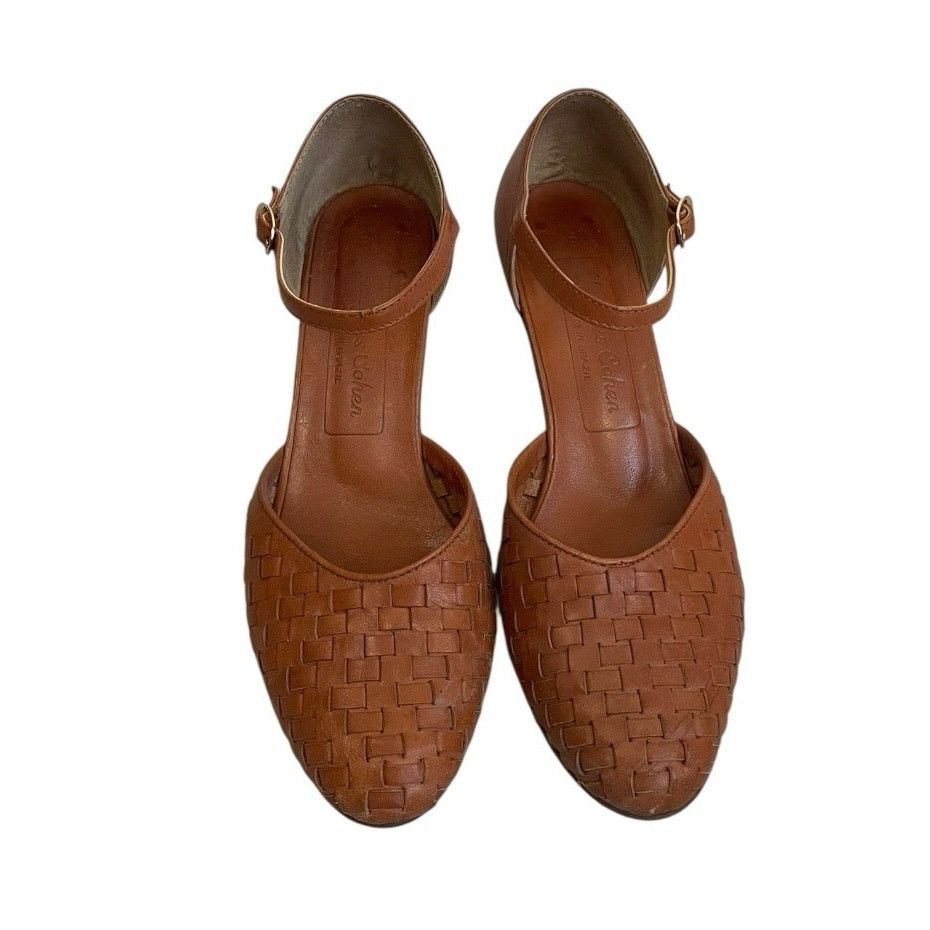 Vintage Vtg 70s Jacques Cohen Terracotta Woven Leather Heels Size US 6 / IT 36 - 3 Thumbnail