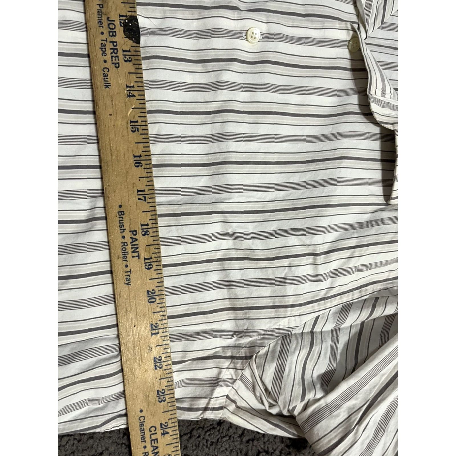 Express Express White Dress Shirt Modern Fit Mens XL Stripe Button-Up Shirt Mens XL White Striped Express 1MX Size 46R - 4 Thumbnail