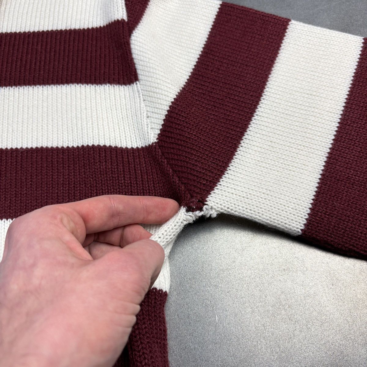 Bristol Studios × Vintage VIntage Bristol Knit Polo Sweater 1960s 1970s Rugby Stripe Size US S / EU 44-46 / 1 - 6 Thumbnail
