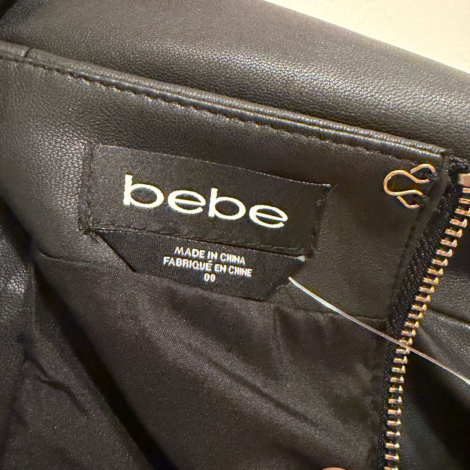 Bebe Bebe Womens Black Faux Leather Lace Up Mini Skirt Size 00 Size 24" / US 00 / IT 34 - 3 Thumbnail