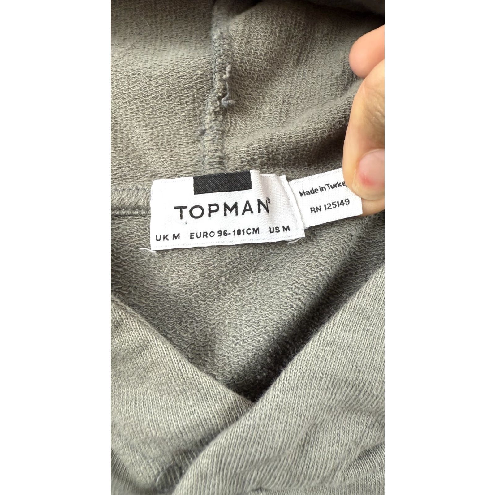 Topman Topman Hoodie Mens Medium Gray Distressed Pullover 100% Cotton Grunge Streetwear Size US M / EU 48-50 / 2 - 4 Thumbnail
