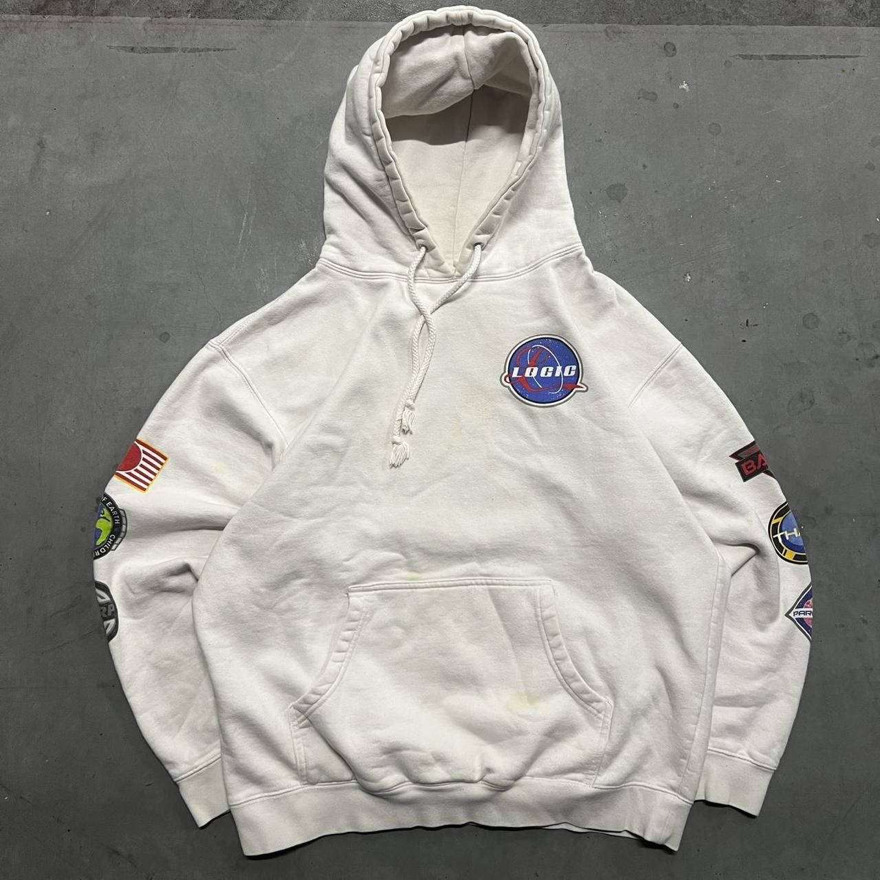 Japanese Brand × Vintage Vintage Y2K Logic Rapper Tour Streetwear White Hoodie! Size US XL / EU 56 / 4 - 1 Thumbnail