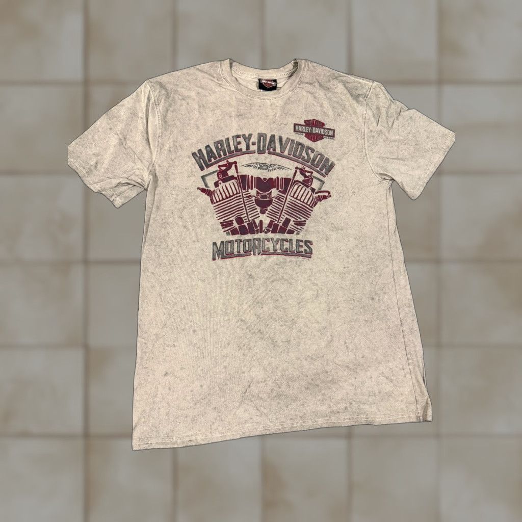 Harley Davidson Harley-Davidson T-Shirt Mens Large Tan Beige Graphic Print Motorcycle Biker Rochester NH City Casual Crew Neck Short Sleeve Vintage: No Size US L / EU 52-54 / 3 - 1 Thumbnail