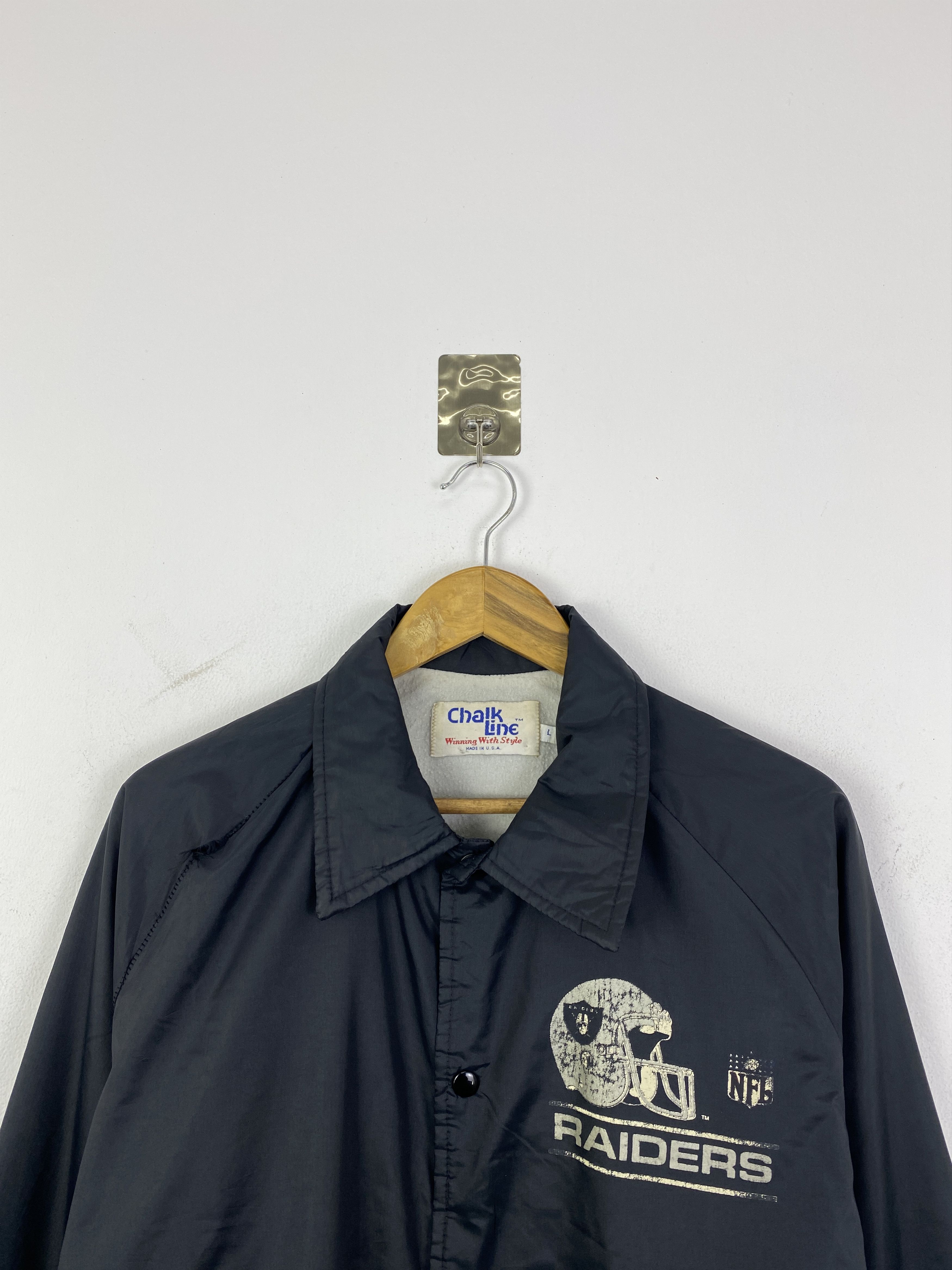 NFL Vintage 90s Raiders Los Angeles Coach Jacket J0089 Size US L / EU 52-54 / 3 - 4 Thumbnail
