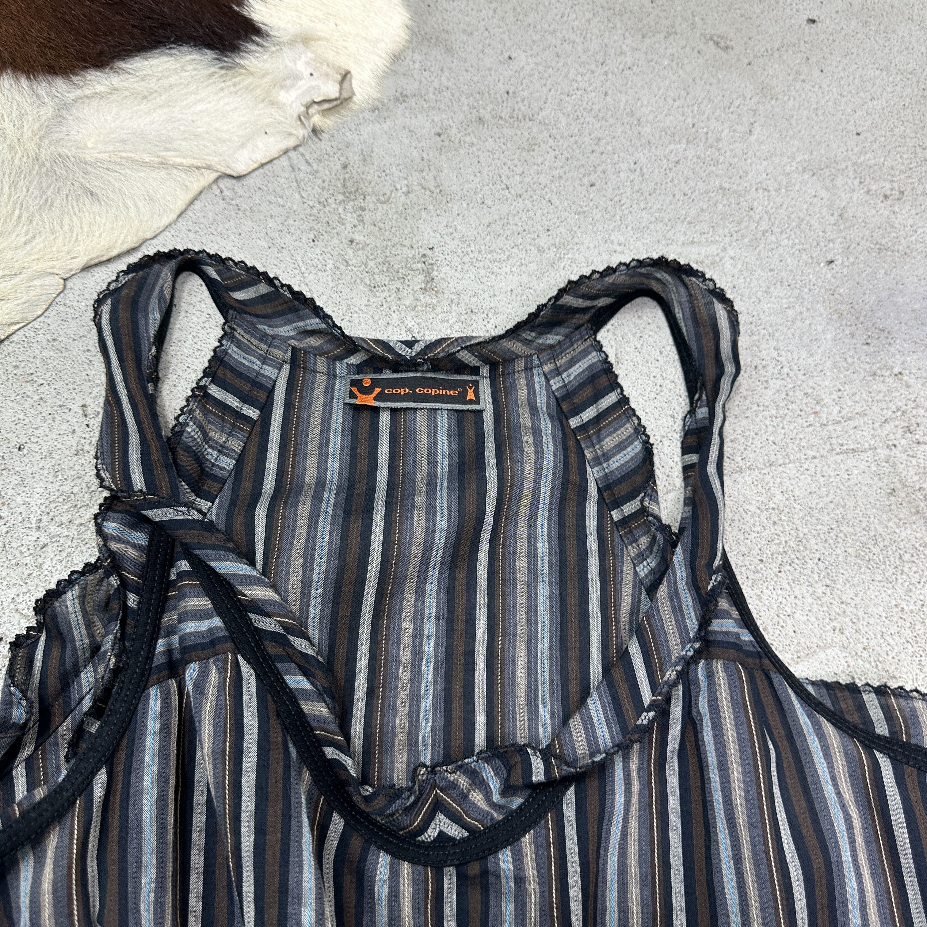 Cop Copine Vintage Cop Copine Striped Mini Summer Dress Y2K Size S / US 4 / IT 40 - 6 Thumbnail