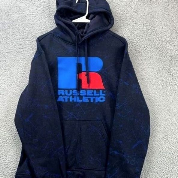 Russell Athletic VINTAGE? No — Russell Athletic Hoodie Mens Medium Blue Graphic Print Sweatshirt NEW Size US M / EU 48-50 / 2 - 3 Thumbnail