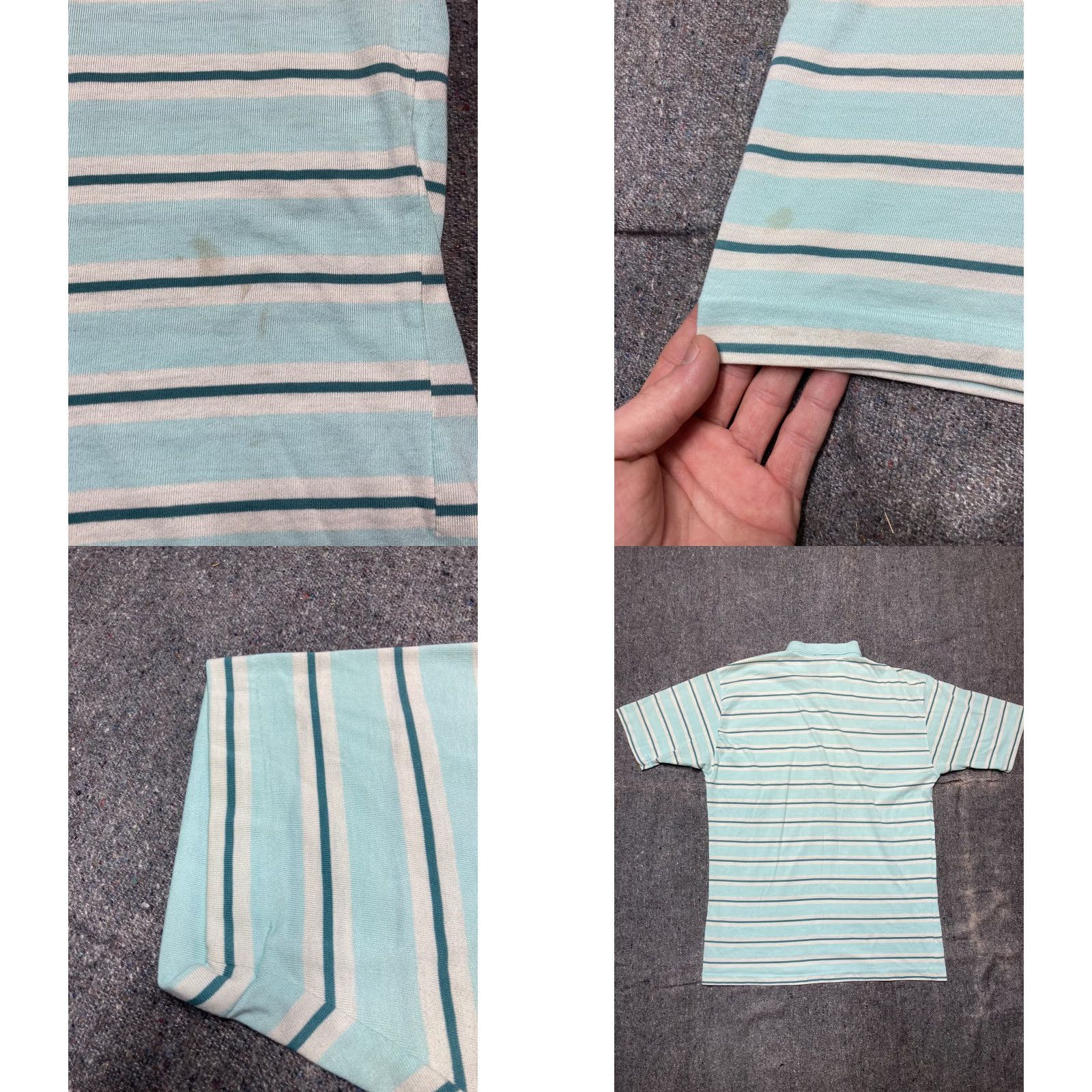 Levi's VINTAGE Levi’s Button-Up Shirt Striped Light Blue Collared Cotton Large 70s Men Shirt Mens Regular Short Sleeve Size US L / EU 52-54 / 3 - 8 Thumbnail