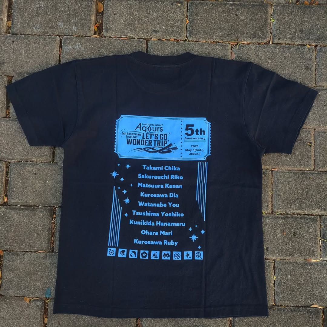 Anime Love Live! Aqours 5th Anniversary 2021 Tee Size US M / EU 48-50 / 2 - 2 Thumbnail