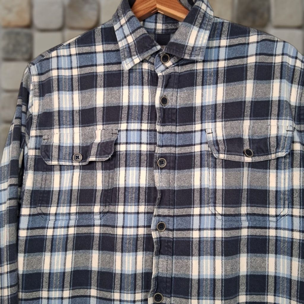 Vintage VINTAGE Jachs Heavyweight Flannel Shirt Men Medium Blue Plaid Button Up Workwear Size US M / EU 48-50 / 2 - 1 Thumbnail