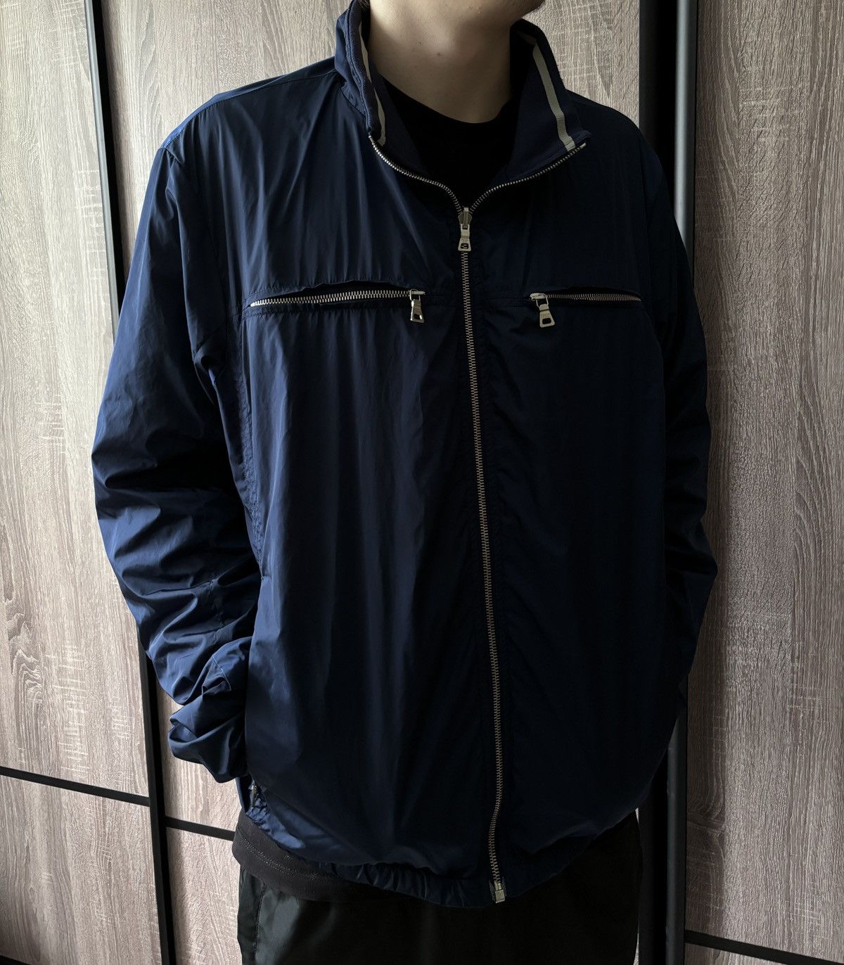 Prada × Vintage Prada jacket vintage red tab double side nylon blue bomvers Size US L / EU 52-54 / 3 - 2 Thumbnail