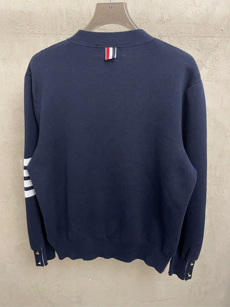 Thom Browne Thom browne Dark blue gold buckle four-striped knitted card Size US L / EU 52-54 / 3 - 4 Thumbnail